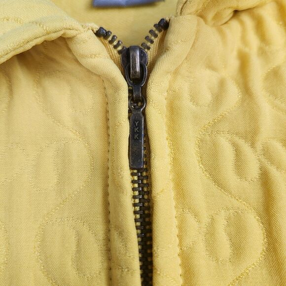 Vintage Nouveaux Quilted Jacket Size Small Yellow Zip Collared Lightweight - Picture 5 of 8